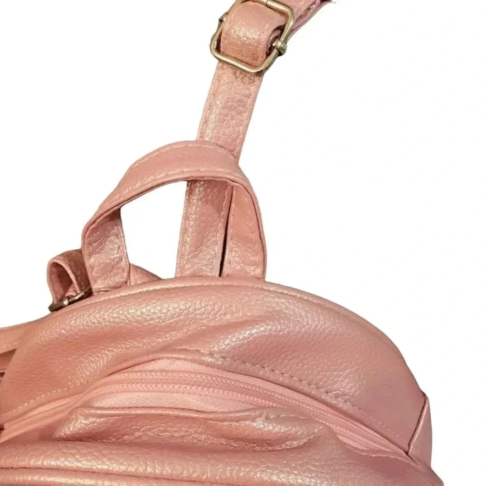 Pink Sparkle Mini BackPack, Kids Faux Leather Sensory Mini Girls Backpack